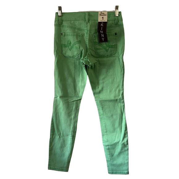 True Freedom Juniors Size 1 Green Stretch Denim Skinny Jeans NWT - Picture 2 of 9